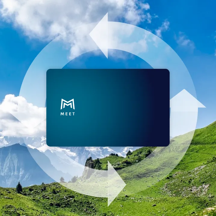 1枚を繰り返し使用可能。面倒な在庫管理の手間を省くうえに、環境にもやさしい名刺です。